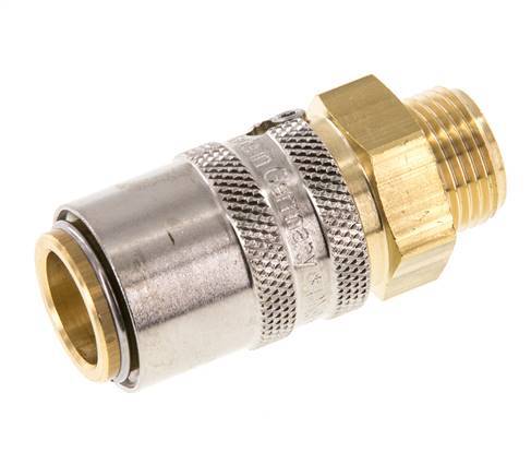 Brass DN 9 Mold Coupling Socket G 3/8 inch Male Threads Unlocking Protection