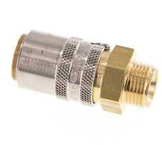 Brass DN 9 Mold Coupling Socket G 3/8 inch Male Threads Unlocking Protection