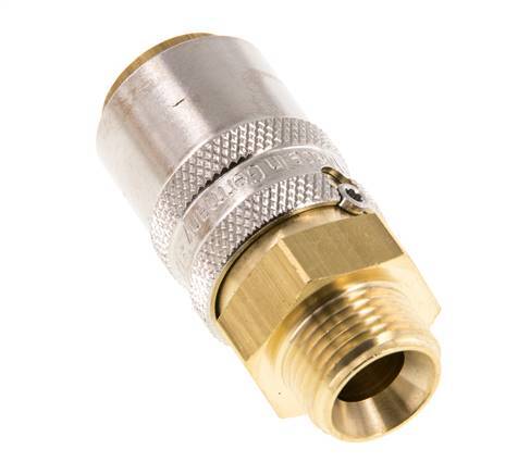Brass DN 9 Mold Coupling Socket G 3/8 inch Male Threads Unlocking Protection