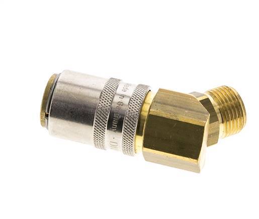 Brass DN 9 Mold Coupling Socket G 3/8 inch Male Threads 45-deg