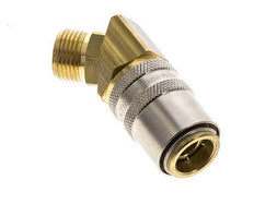 Brass DN 9 Mold Coupling Socket G 3/8 inch Male Threads Unlocking Protection 45-deg