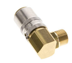 Brass DN 9 Mold Coupling Socket M16x1.5 Male Threads Unlocking Protection 90-deg