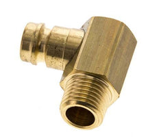 Brass DN 9 Mold Coupling Plug M14x1.5 Male Threads (Conical) 90-deg