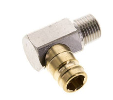 Brass DN 9 Mold Coupling Plug R 1/4 inch Male Threads 90-deg