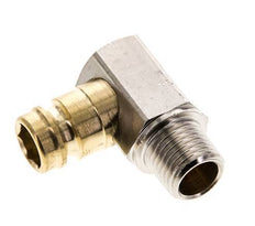 Brass DN 9 Mold Coupling Plug R 1/4 inch Male Threads 90-deg