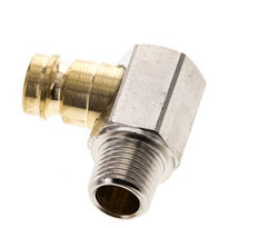 Brass DN 9 Mold Coupling Plug R 1/4 inch Male Threads 90-deg