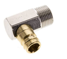 Brass DN 9 Mold Coupling Plug R 3/8 inch Male Threads 90-deg