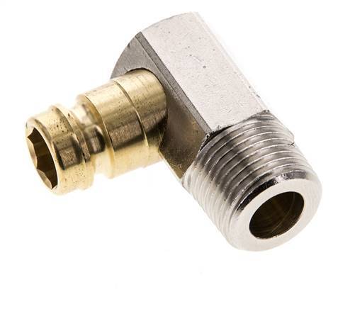 Brass DN 9 Mold Coupling Plug R 3/8 inch Male Threads 90-deg