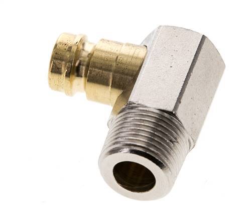 Brass DN 9 Mold Coupling Plug R 3/8 inch Male Threads 90-deg