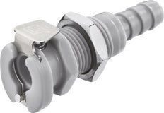 PP DN 3.2 Linktech Coupling Socket 6.4 mm Hose Pillar Bulkhead Double Shut-Off Grey 20 Series