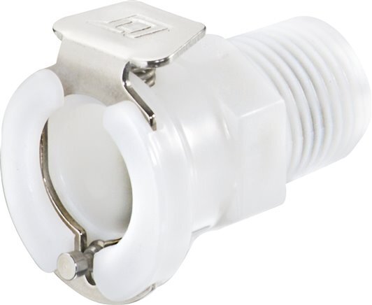 POM DN 6.4 Linktech Coupling Socket 1/4 inch Male NPT Threads 40 Series