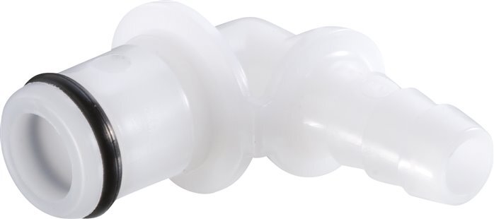 POM DN 6.4 Linktech Coupling Plug 9.5 mm Hose Pillar 90-deg 40 Series