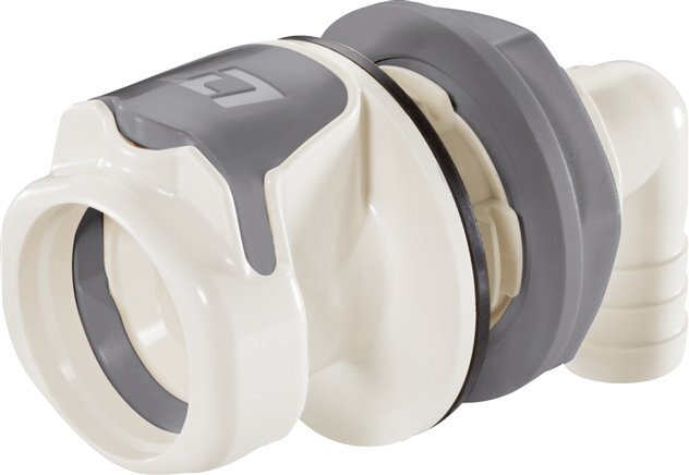 PSU DN 9.5 Linktech Coupling Socket 9.5 mm Hose Pillar Bulkhead Double Shut-Off 90-deg 60 Series