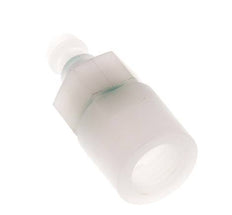 PVDF DN 5 Coupling Plug G 1/4 inch Female Threads Double Shut-Off