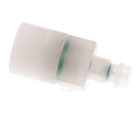 PVDF DN 5 Coupling Plug G 1/4 inch Female Threads Double Shut-Off