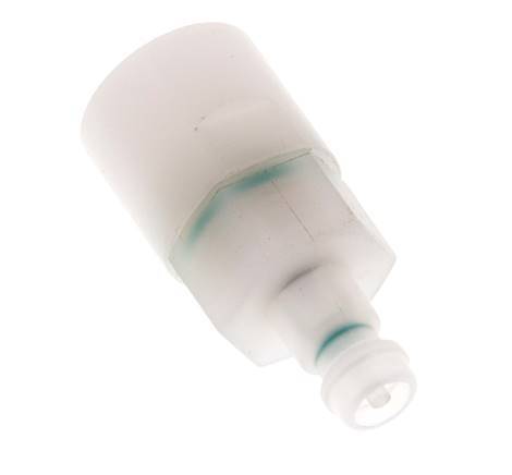 PVDF DN 5 Coupling Plug G 1/4 inch Female Threads Double Shut-Off