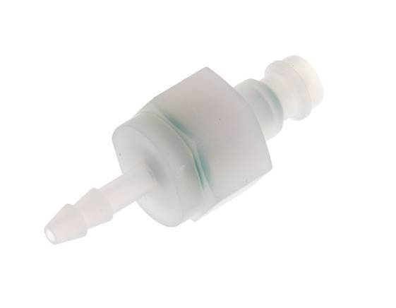 PVDF DN 5 Coupling Plug 4 mm Hose Pillar Double Shut-Off