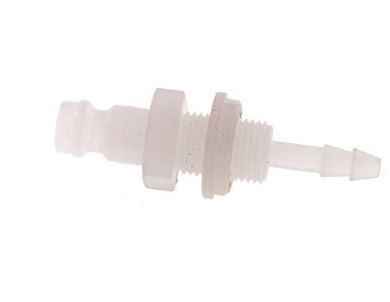 PVDF DN 5 Coupling Plug 4 mm Hose Pillar Bulkhead
