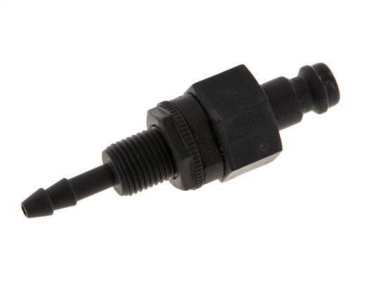 POM DN 5 Coupling Plug 4 mm Hose Pillar Bulkhead Double Shut-Off