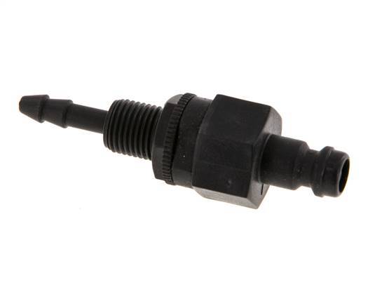 POM DN 5 Coupling Plug 4 mm Hose Pillar Bulkhead Double Shut-Off