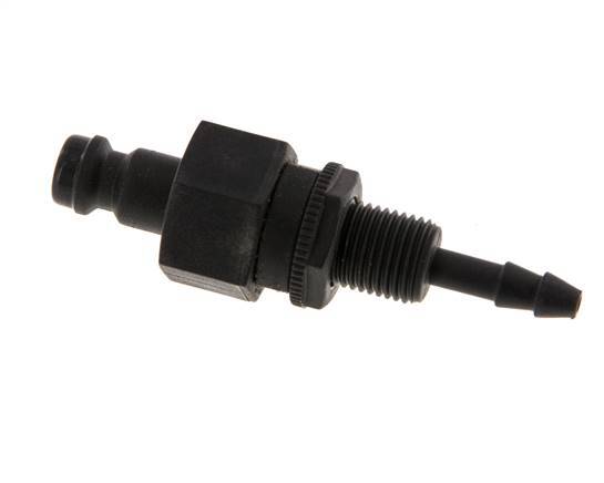 POM DN 5 Coupling Plug 4 mm Hose Pillar Bulkhead Double Shut-Off