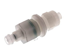 PVDF DN 5 Coupling Plug 6x8 mm Union Nut Bulkhead Double Shut-Off