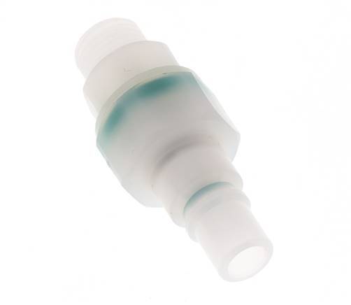 PVDF DN 7.2 Coupling Plug G 1/4 inch Male Threads Double Shut-Off