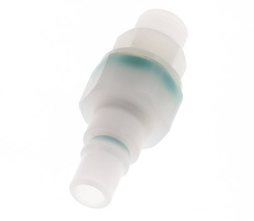 PVDF DN 7.2 Coupling Plug G 1/4 inch Male Threads Double Shut-Off