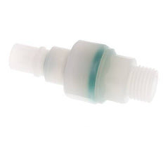 PVDF DN 7.2 Coupling Plug G 1/4 inch Male Threads Double Shut-Off