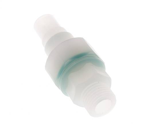 PVDF DN 7.2 Coupling Plug G 1/4 inch Male Threads Double Shut-Off
