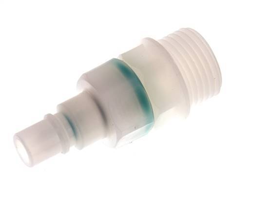 PVDF DN 7.2 Coupling Plug G 1/2 inch Male Threads Double Shut-Off