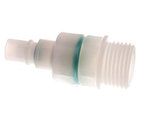 PVDF DN 7.2 Coupling Plug G 1/2 inch Male Threads Double Shut-Off