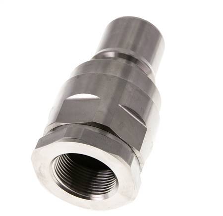 Stainless Steel DN 40 Hydraulic Coupling Plug G 1 1/4 inch Female Threads ISO 7241-1 B D 44.5mm