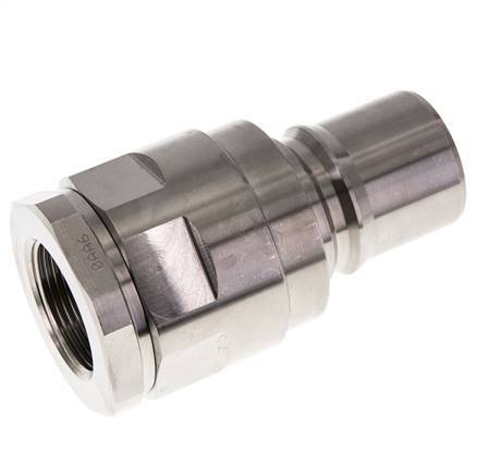 Stainless Steel DN 40 Hydraulic Coupling Plug G 1 1/4 inch Female Threads ISO 7241-1 B D 44.5mm