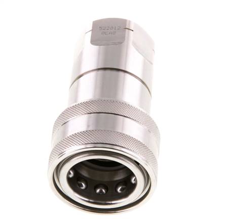 Acoplamiento hidráulico de acero inoxidable DN 12,5 con rosca NPT hembra de 1/2 pulgada ISO 7241-1 B D 23,5mm