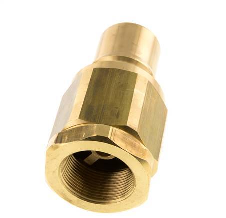 Brass DN 40 Hydraulic Coupling Plug G 1 1/2 inch Female Threads ISO 7241-1 B D 44.5mm