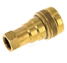 Brass DN 10 Hydraulic Coupling Socket 3/8 inch Female NPT Threads ISO 7241-1 B D 19.1mm