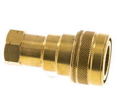 Brass DN 10 Hydraulic Coupling Socket 3/8 inch Female NPT Threads ISO 7241-1 B D 19.1mm