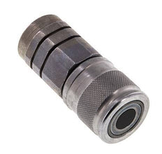 Steel DN 10 Flat Face Hydraulic Socket G 3/8 inch Female Threads ISO 16028 D 19.7mm