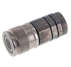 Steel DN 10 Flat Face Hydraulic Socket G 1/2 inch Female Threads ISO 16028 D 19.7mm