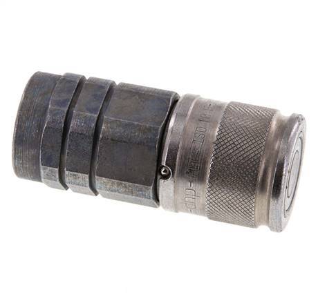 Steel DN 10 Flat Face Hydraulic Socket G 1/2 inch Female Threads ISO 16028 D 19.7mm