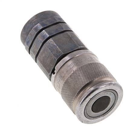 Steel DN 10 Flat Face Hydraulic Socket G 1/2 inch Female Threads ISO 16028 D 19.7mm