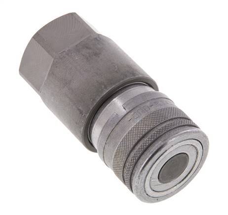 Steel DN 12.5 Flat Face Hydraulic Socket G 1/2 inch Female Threads ISO 16028 D 24.5mm