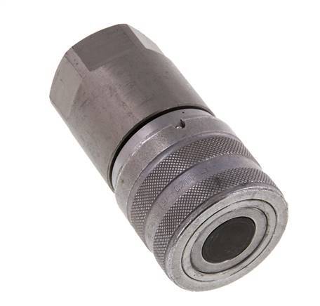 Steel DN 19 Flat Face Hydraulic Socket G 3/4 inch Female Threads ISO 16028 D 30mm