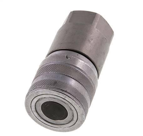 Steel DN 19 Flat Face Hydraulic Socket G 3/4 inch Female Threads ISO 16028 D 30mm