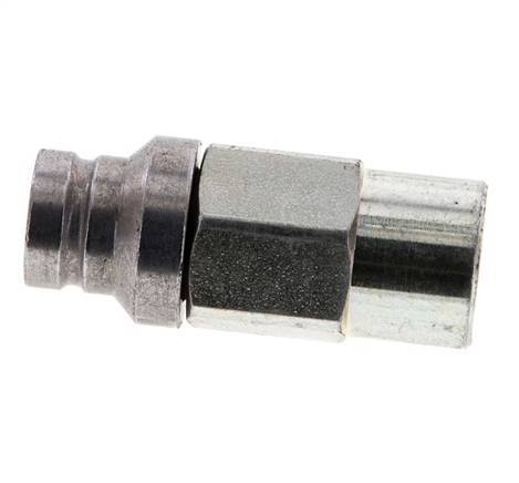Steel DN 4 Flat Face Hydraulic Plug G 1/8 inch Female Threads D 13.5mm