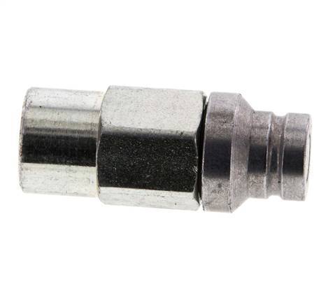 Steel DN 4 Flat Face Hydraulic Plug G 1/8 inch Female Threads D 13.5mm