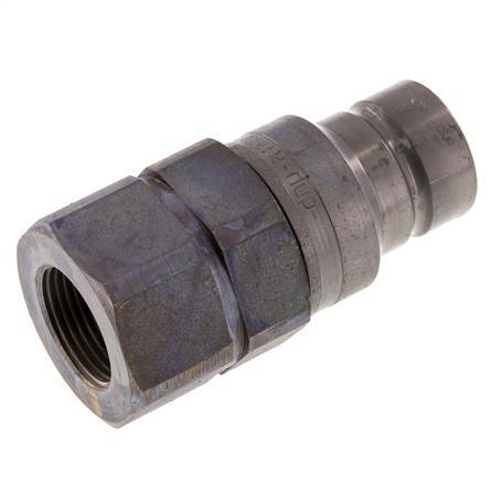 Steel DN 19 Flat Face Hydraulic Plug G 3/4 inch Female Threads ISO 16028 D 30mm