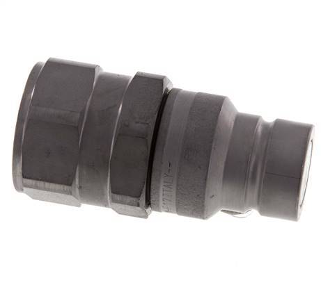 Steel DN 19 Flat Face Hydraulic Plug G 1 inch Female Threads ISO 16028 D 30mm