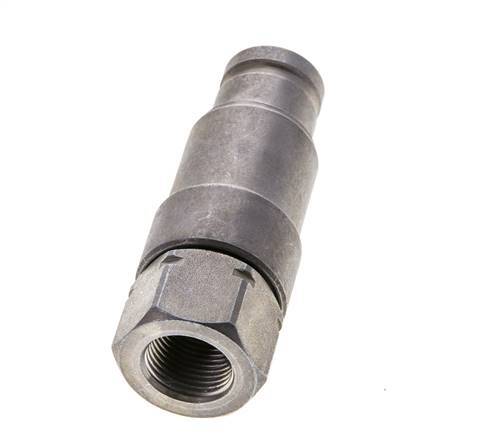 Steel DN 10 Flat Face Hydraulic Plug G 3/8 inch Female Threads ISO 16028 CEJN Pressure Eliminator D 19.7mm